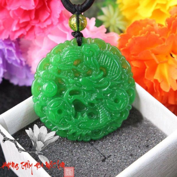 Mặt Ngọc Rồng Đá Ngọc Jadeite Xanh