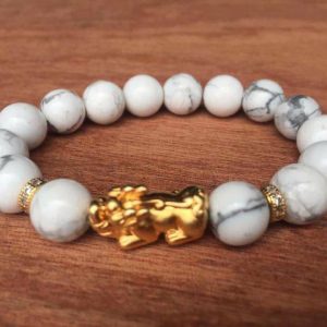 Vòng Tay Đá Howlite Mix Tỳ Hưu