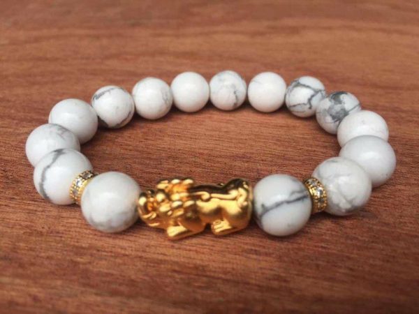 Vòng Tay Đá Howlite Mix Tỳ Hưu