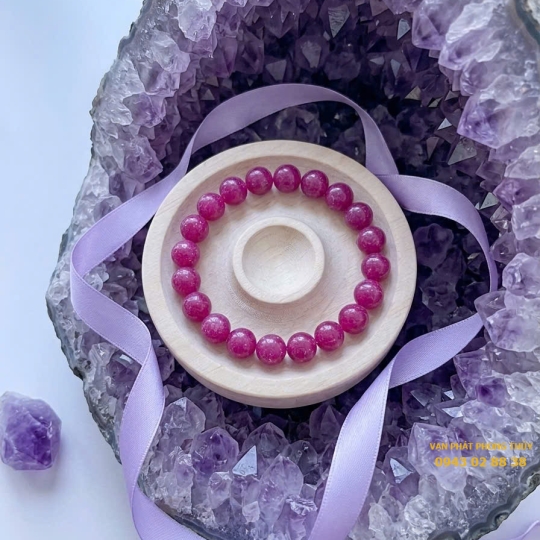 Vòng tay ruby hồng 10mm Vòng tay ruby hồng 10mm phong thủy