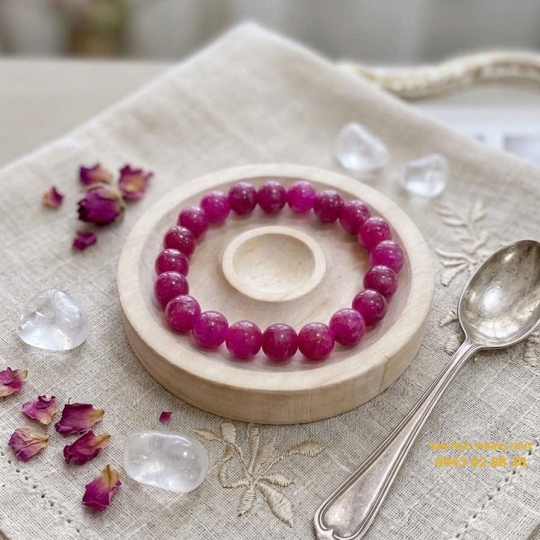 Vòng tay ruby hồng 10mm Vòng tay ruby hồng 10mm phong thủy
